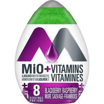 MiO +vitamines mûre sauvage-framboise, bouteille d'aromatisant d'eau liquide 48 ml, 7,90 $/100ml