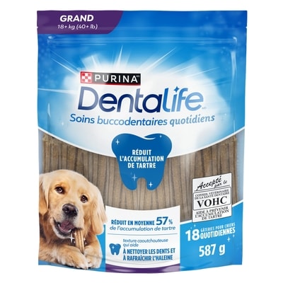 Purina DentaLife soins buccodentaires quotidiens gâteries pour chiens grandes races 587 g, 1,87 $/100g