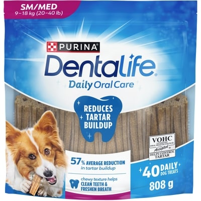 Purina DentaLife Daily Oral Care Small/Medium Breeds, Dog Treats 808 g, $1.98/100g