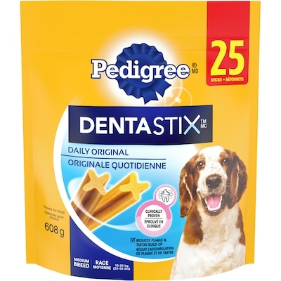 Pedigree Dentastix Oral Care Original Adult Dog Treats For Medium Breeds 608 g, $1.97/100g