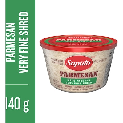 Saputo Shredded Parmesan Cheese 140 g, $6.78/100g
