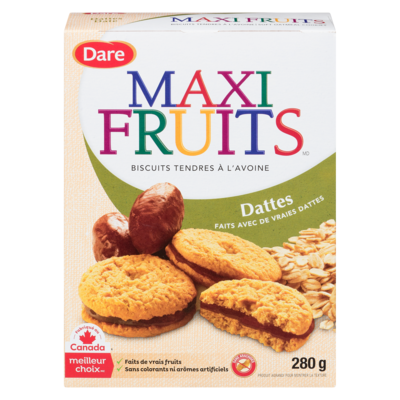 Dare Biscuits Maxi Fruits aux Dattes 280 g, 0,81 $/100g