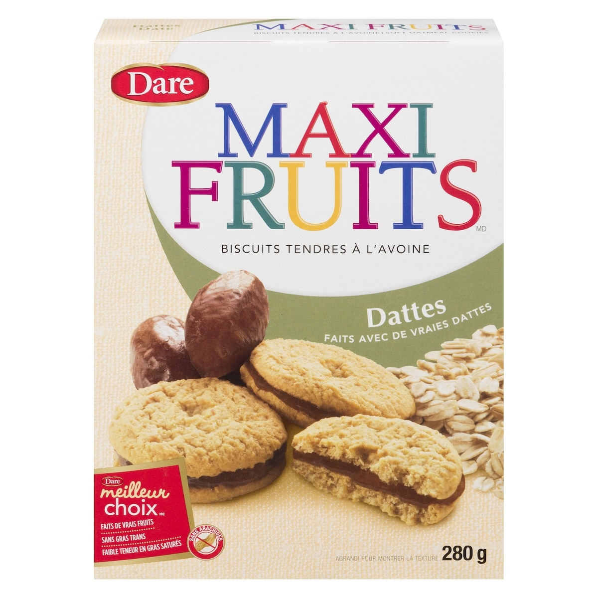 Dare Biscuits Maxi Fruits aux Dattes 280 g, 0,63 $/100g