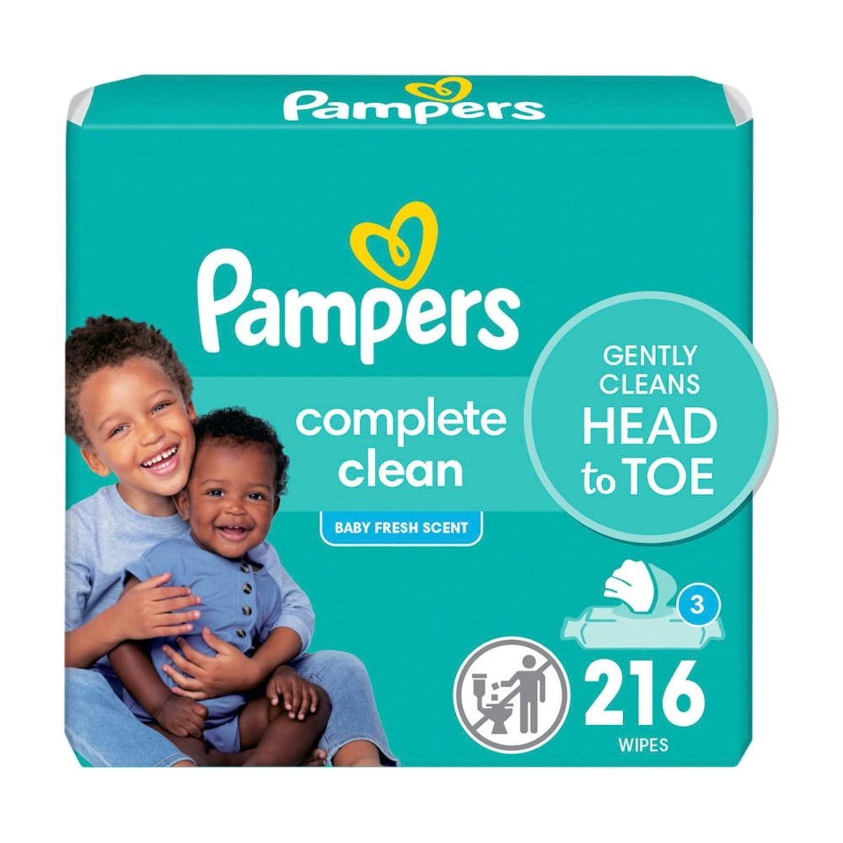 Pampers Baby Clean Wipes Baby Fresh Scented 3X Pop-Top Packs 216 Count 216 ea, $0.04/1ea