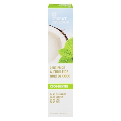 Desert Essence Dentifrice à l'Huile de Noix de Coco Coco-Menthe 176 g 176 g, 4,54 $/100g