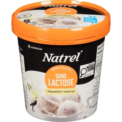 Natrel Crème glacée sans lactose Vraiment Vanille 473 ml, 1,48 $/100ml