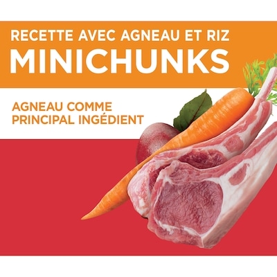 Nourriture sèche pour chiens adultes avec agneau et riz