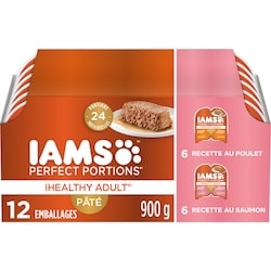 Iams Repas au poulet et au saumon PERFECT PORTIONS pâté en multi-emballage de 12 900 g, 2,67 $/100g