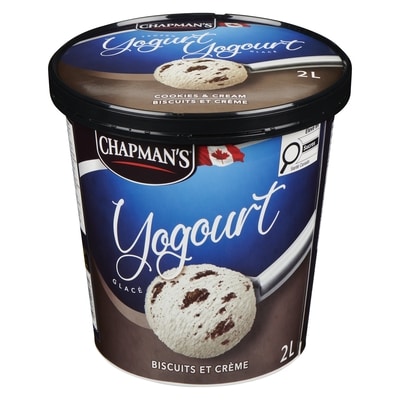 Chapman’s Yogurt glacé biscuits et crème 2 l, 0,45 $/100ml