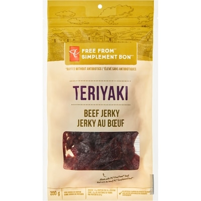President's Choice Free From Teriyaki Beef Jerky 200 g, $7.50/100g