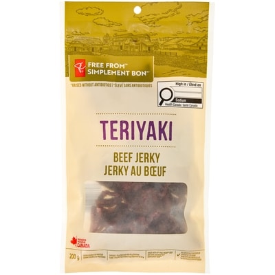 President's Choice Free From Teriyaki Beef Jerky 200 g, $6.75/100g
