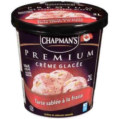 Chapman’s Premium crème glacé tarte sablée à la fraise 2 l, 0,42 $/100ml