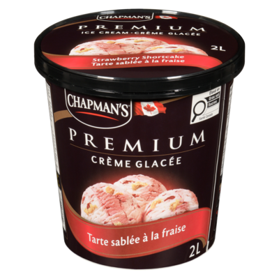 Chapman’s Premium crème glacé tarte sablée à la fraise 2 l, 0,28 $/100ml