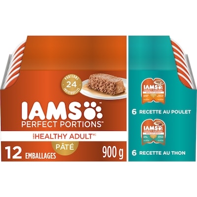 Iams Repas au poulet et au thon PERFECT PORTIONS pâté en multi-emballage de 12 900 g, 2,55 $/100g