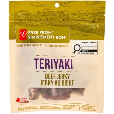 President's Choice Free From Teriyaki Beef Jerky 80 g, $7.50/100g