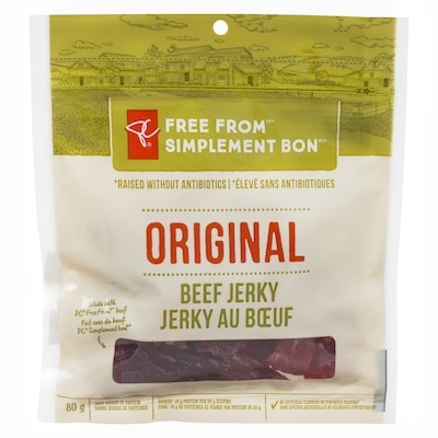 President's Choice Original Beef Jerky  80 g, $8.75/100g