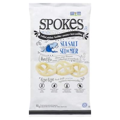 Spokes Puffed Potatoes Sea Salt Flavour 80 g, $6.24/100g