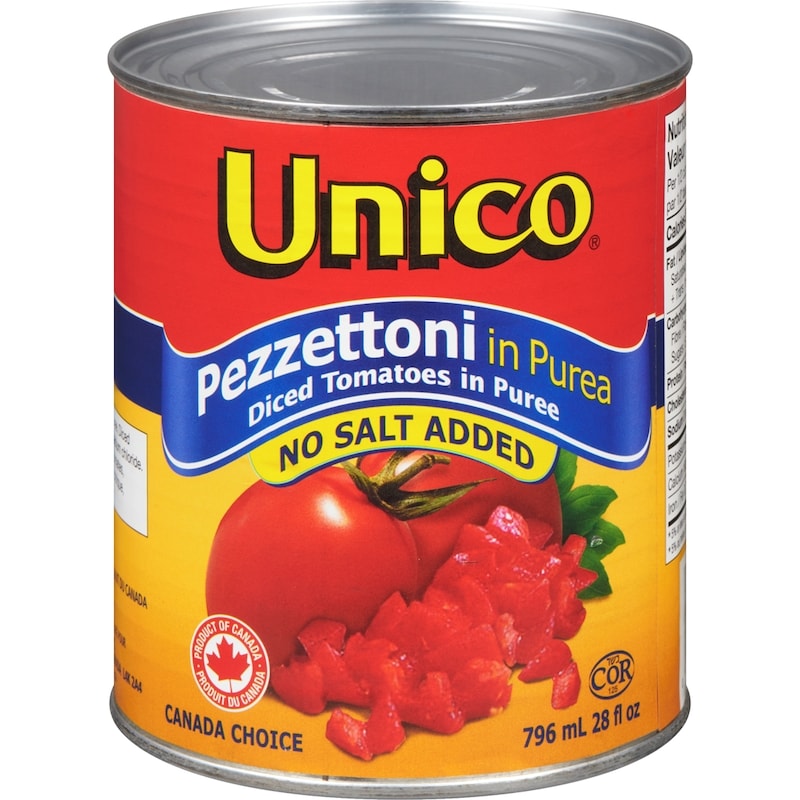 Unico Diced Tomatoes in Puree No Salt Added - 796 ml | Real