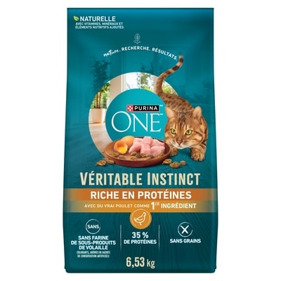 Purina ONE véritable instinct nourriture sèche pour chats au poulet sans grains 6.53 kg, 0,69 $/100g