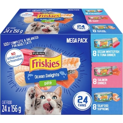 Purina Friskies Pâté Ocean Delights Variety Pack, Wet Cat Food 3.74 kg, $0.57/100g