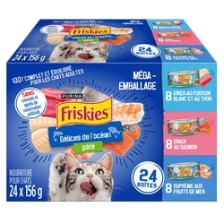 Purina Friskies pâté nourriture humide pour chats délices de l’océan emballage assorti 3.74 kg, 0,64 $/100g