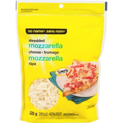 No Name Shredded Mozzarella 320 g, $1.87/100g