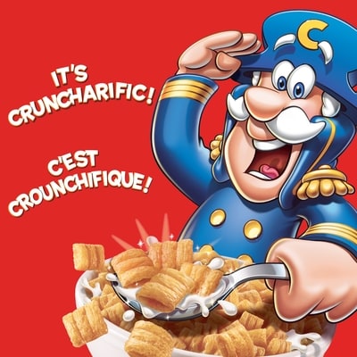 Cap'n Crunch Sweetened Corn & Oat Cereal 350 g, $1.00/100g