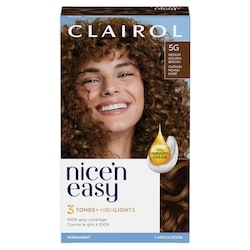 Nice'n Easy 5G Medium Golden Brown, Permanent Hair Dye, Superior Natural Looking Colour
