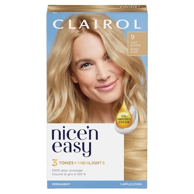 Clairol Nice'n Easy 9 Blond Clair, Coloration permanente, Couleur d'aspect naturel supérieur 1 ea, 7,00 $/1ch