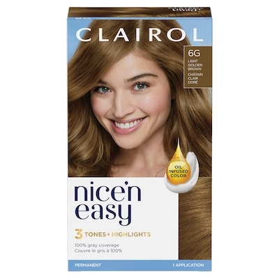Nice N' Easy Nice'n Easy 6G Light Golden Brown, Permanent Hair Dye, Superior Natural Looking Colour 1 ea, $12.49/1ea