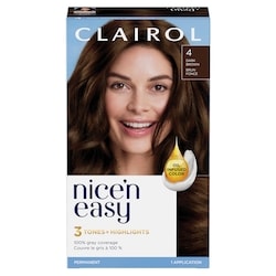 Nice'n Easy 4 Dark Brown, Permanent Hair Dye, Superior Natural Looking Colour