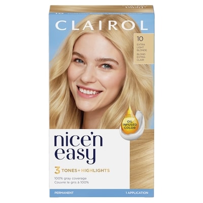 Clairol Nice'n Easy 10 Blond Extra-Clair, Coloration permanente, Couleur d'aspect naturel supérieur 1 ea, 9,00 $/1ch
