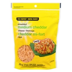 No Name Shredded Medium Cheddar 320 g, $1.87/100g