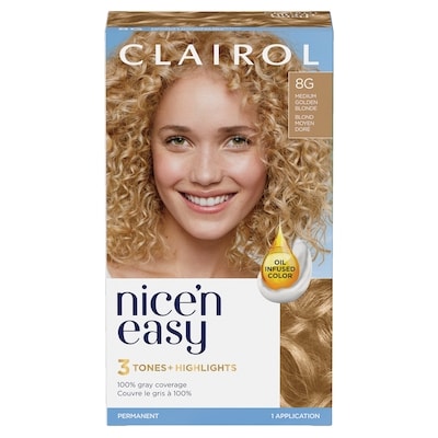 Clairol Nice'n Easy 8 Blond Moyen Doré, Coloration permanente, Couleur d'aspect naturel supérieur 1 ea, 12,99 $/1ch