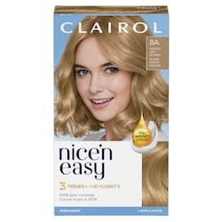 Nice'n Easy 8A Medium Ash Blonde, Permanent Hair Dye, Superior Natural Looking Colour