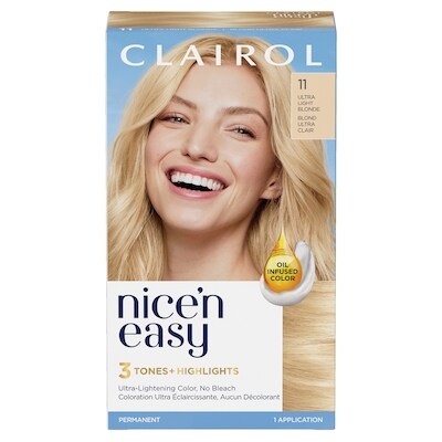 Clairol Nice'n Easy 11 Blond Ultra-Clair, Coloration permanente, Couleur d'aspect naturel supérieur 1 ea, 9,00 $/1ch