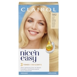 Nice'n Easy SB2 Ultra Light Cool Summer Blonde, Permanent Hair Dye, Superior Natural Looking Colour