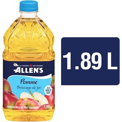 Allen’s Boisson au jus de pomme 35 % moins de sucre 1.89 l, 0,24 $/100ml