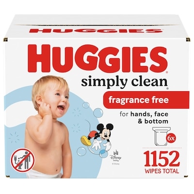 Huggies Simply Clean Unscented Baby Wipes, 6 Refill Packs (1152 Wipes Total) 1152 ea, $0.03/1ea