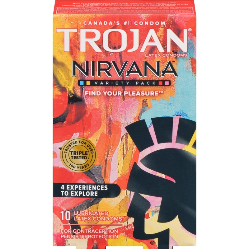 Trojan Nirvana Variety Pack Lubricated Latex Condoms - 10 ea
