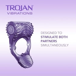 Trojan Tandem Couples Vibrating Ring - 1 ea