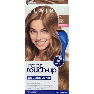 Clairol Root Touch-Up 6 Light Brown, Permanent Hair Colour, Canada's #1 Root Touch Up Brand, 100% gray coverage 1 ea, $8.00/1ea
