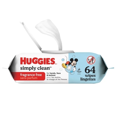 Huggies Simply Clean Unscented Baby Wipes,1 Flip-Top Pack (64 Wipes Total) 64 ea, $0.07/1ea