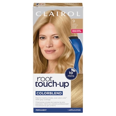 Clairol Root Touch-Up 9 Blond Clair, Coloration permanente, #1 retouche racines au Canada, Couvre les cheveux gris à 100% 1 ea, 9,00 $/1ch