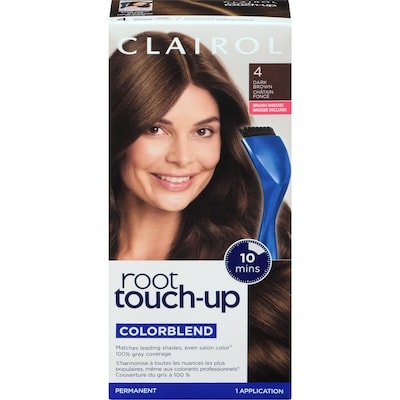 Clairol Root Touch-Up 4 Dark Brown, Permanent Hair Colour, Canada's #1 Root Touch Up Brand, 100% gray coverage 1 ea, $8.00/1ea