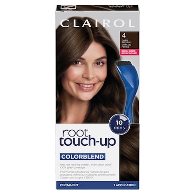 Clairol Root Touch-Up 4 Brun Foncé, Coloration permanente, #1 retouche racines au Canada, Couvre les cheveux gris à 100% 1 ea, 8,00 $/1ch