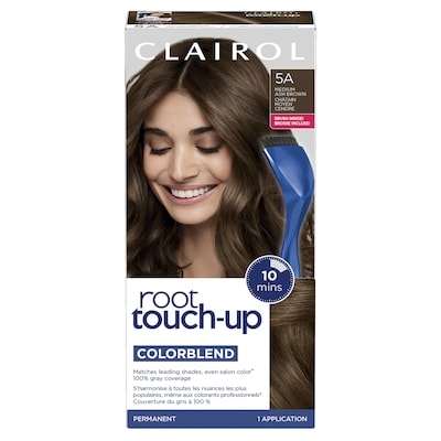 Clairol Root Touch-Up 5A Châtain Moyen Cendré, Coloration permanente, #1 retouche racines au Canada, Couvre les cheveux gris à 100% 1 ea, 8,00 $/1ch