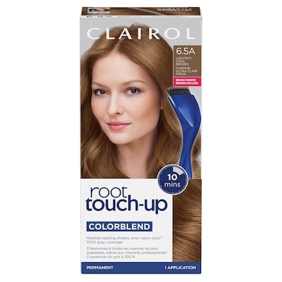 Clairol Root Touch-Up 6.5A Châtain Ultra Clair Froid, Coloration permanente, #1 retouche racines au Canada, Couvre les cheveux gris à 100% 1 ea, 9,00 $/1ch