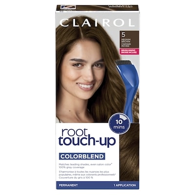 Clairol Root Touch-Up 5 Châtain Moyen, Coloration permanente, #1 retouche racines au Canada, Couvre les cheveux gris à 100% 1 ea, 8,00 $/1ch