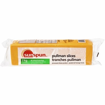 Sunspun Processed Cheese Product, Pullman Slices 2000 g, $1.15/100g